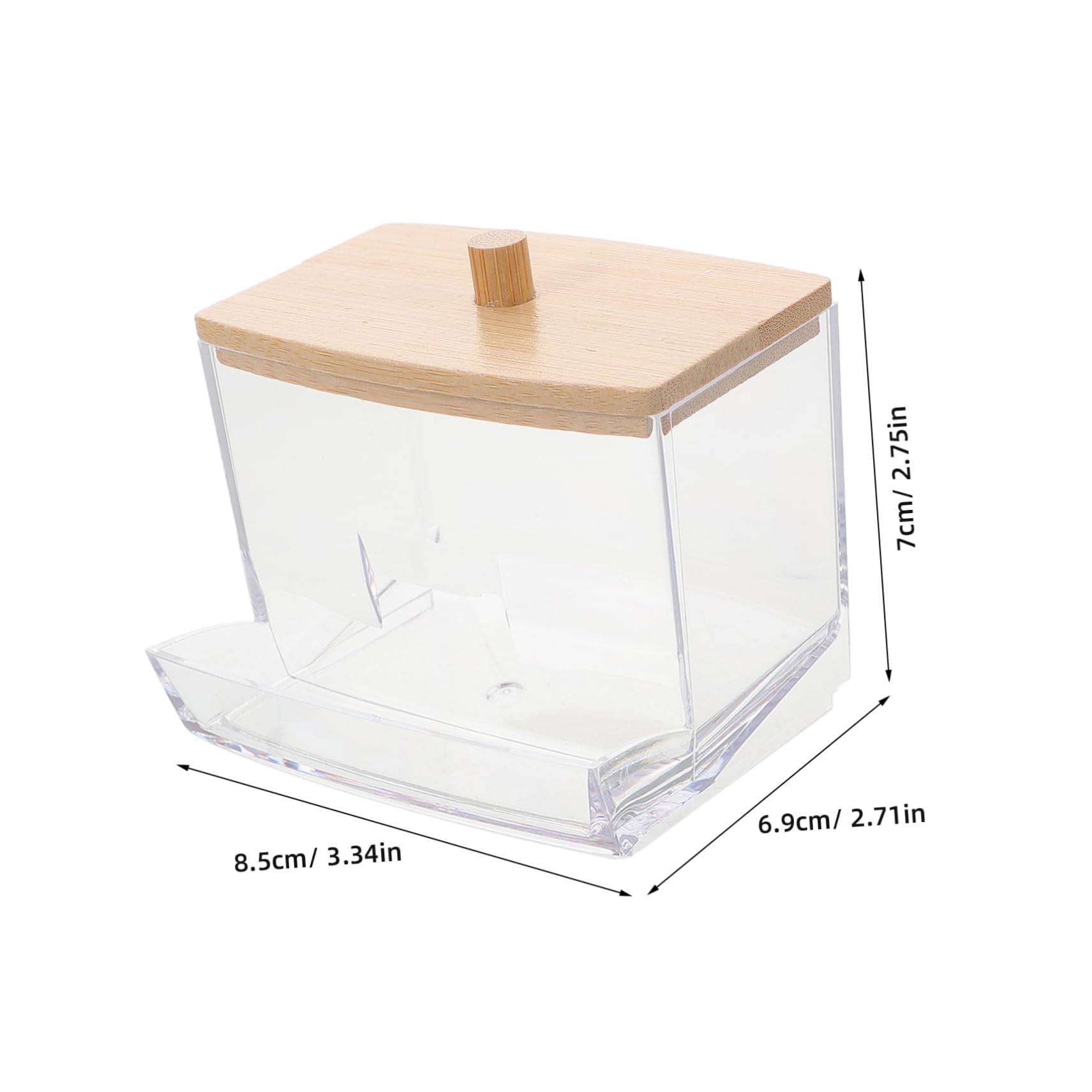 MUCKLILY Clear Cotton Swab Holder Durable Bathroom Storage Jar with Lid for Cotton Balls Rounds and Vanity Organization Effortless Dispensing Space Saving Design