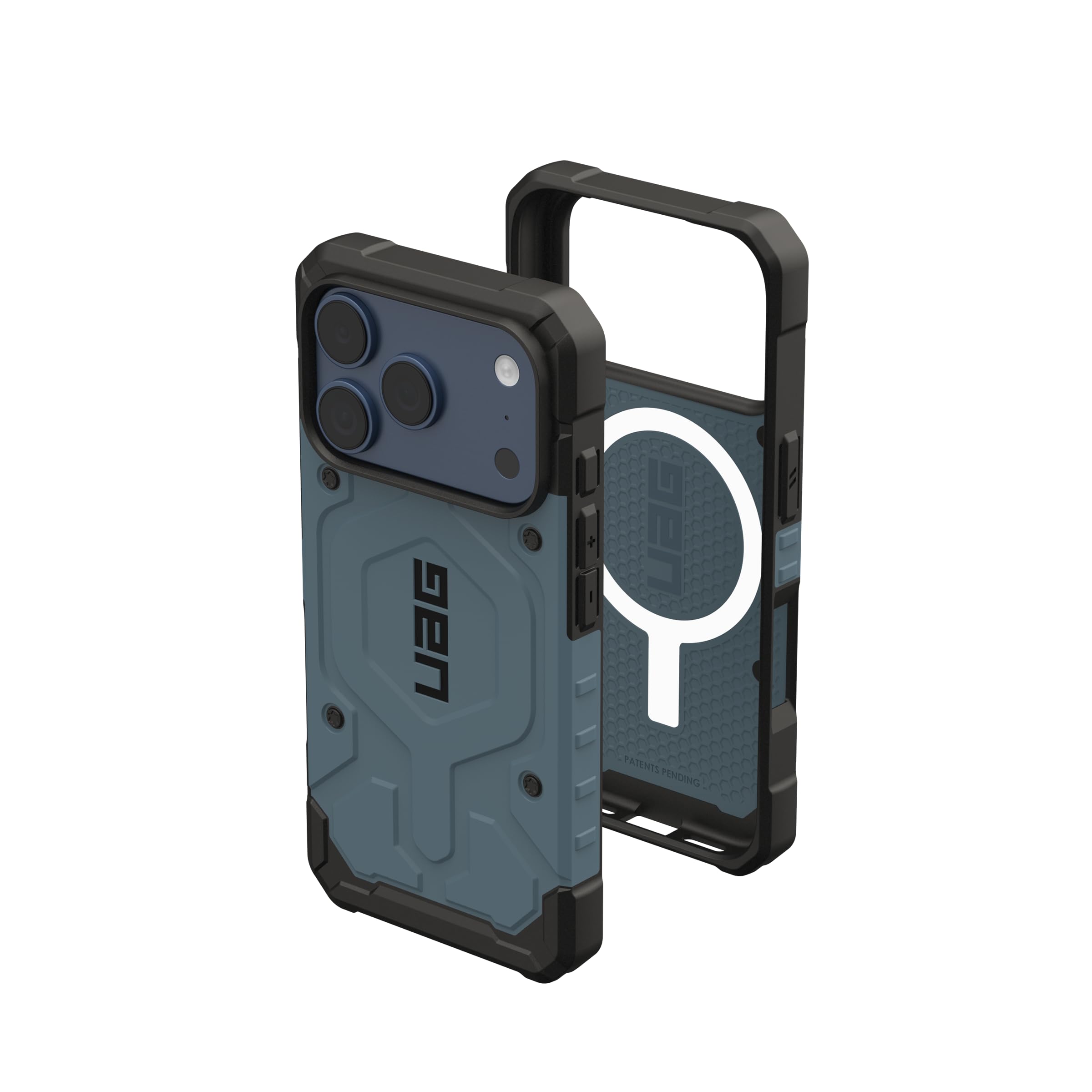 Urban Armor Gear Pathfinder MS Case Compatible con Apple iPhone 17 Pro Funda (Carga inalámbrica/​magnética, protección contra caídas según Norma Militar) Azul Nube