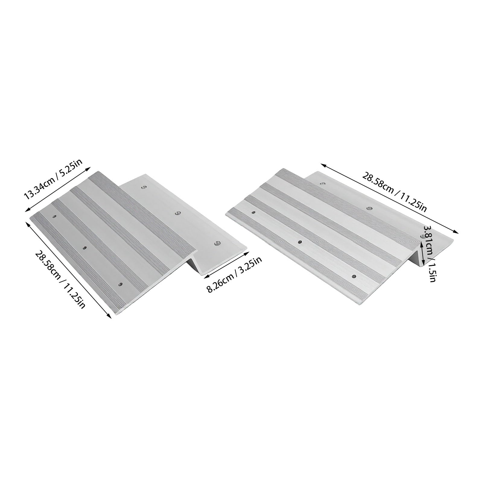 Aluminiowy Zestaw do Rampy 11,25 Cala, 750 Funtów na rampę | Końcówki Rampy Załadunkowej Płyty Rampy dla Przyczep Ciężarowych Motocykle Quady Kosiarki Sprzęt do Trawników