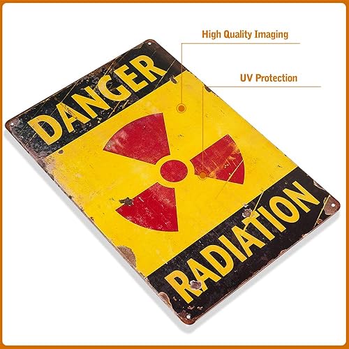 Miniatura 2 de dingleiever -Señal de peligro-peligro radiación, aliado, militar, vintage, letrero de hojalata - Señales divertidas para exteriores