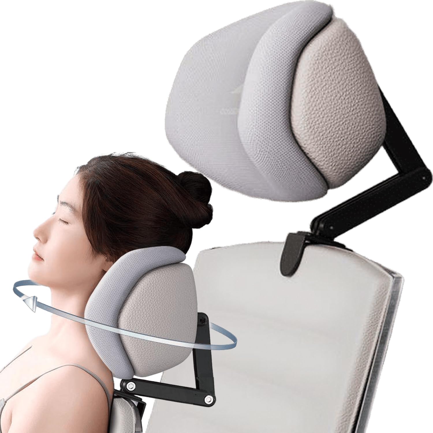Quincry Headrest Attachment for Office Chair, Attachable Chair Head Rest, Desk Chair Neck Support, Elastic Sponge Head Pillow Adjustable Height and