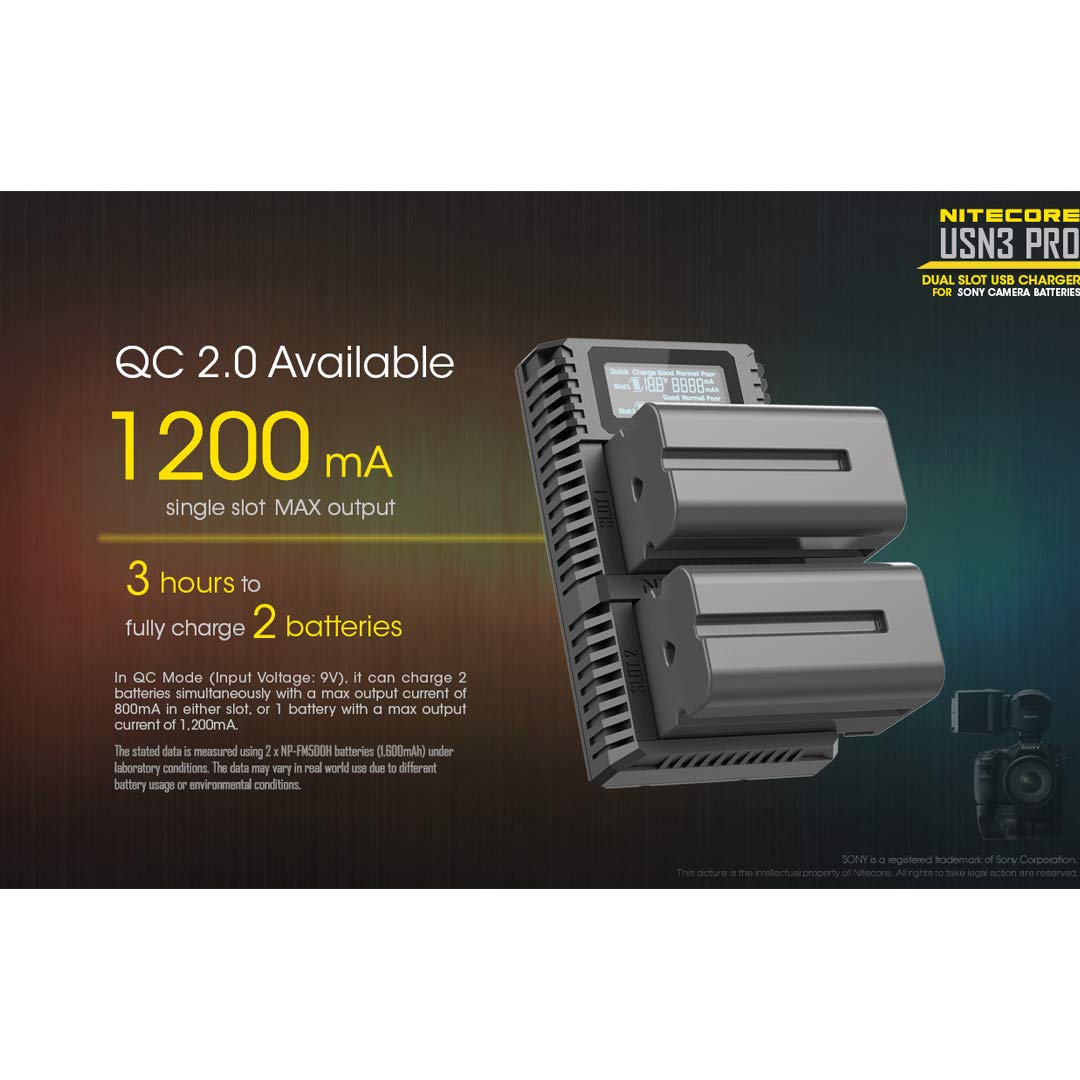 Nitecore USN3 Chargeur USB Double Fente