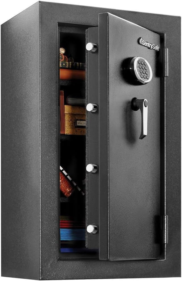 Fireproof and Waterproof XX-Large Steel Floor Safe with Digital Keypad Lock, DOJ-Certified Large Gun Safe for Home, 4.71 Cubic Feet, 37.7 x 21.7 x 19.0 Inches, EF4738E