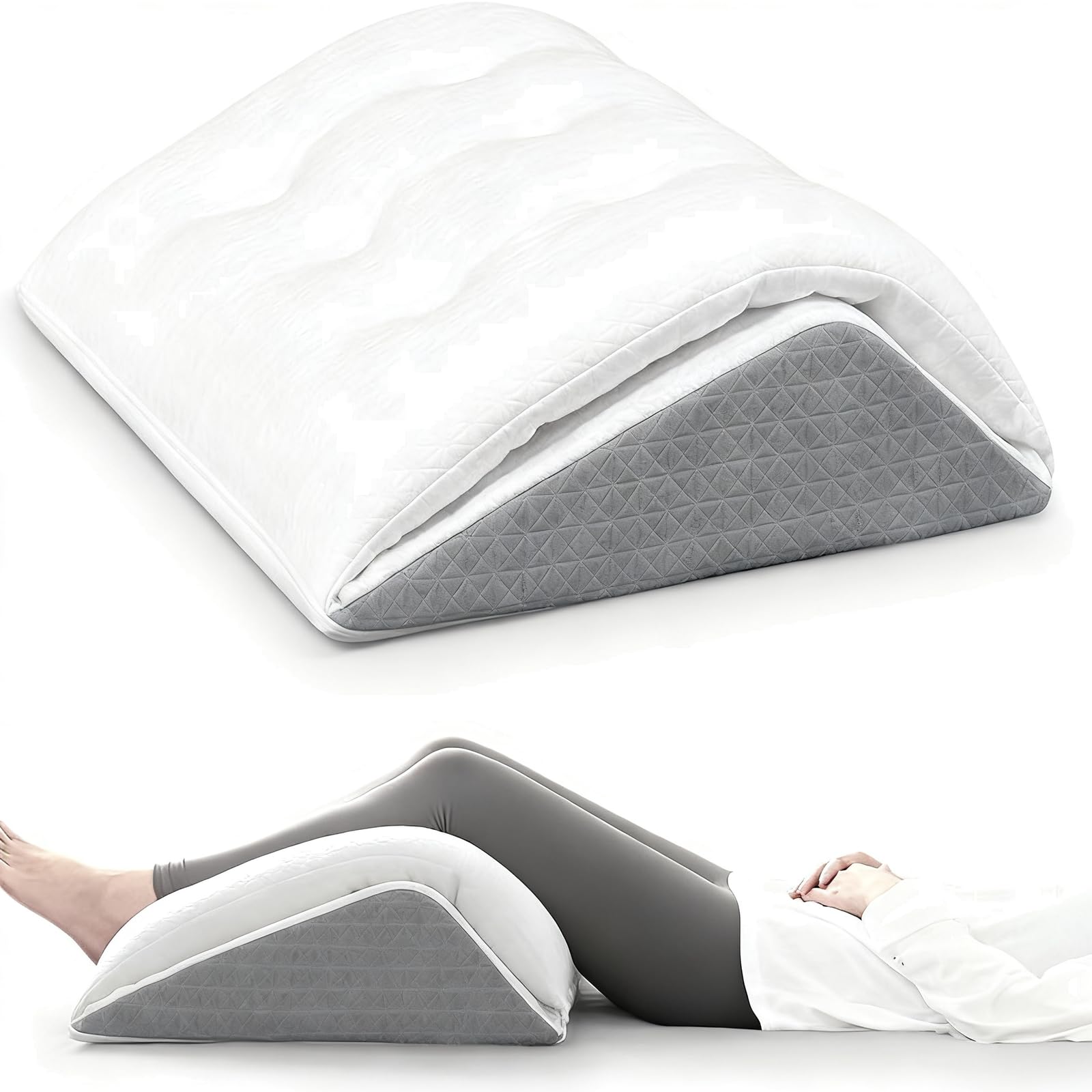 QUXVUIS Wedge Pillow Dual Layer Foam Set Offers Supportive Relief And Comfort For Legs And Knees During Recovery Flipped Fsa