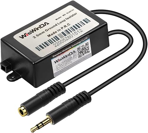 Aislador de audio de 0.138 in para automóvil, filtro de ruido de audio para automóvil, eliminador de zumbido (sin bajos), aislador de ruido de bucle