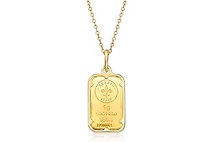 Elegant Fleur-De-Lis 1 Gram Gold Ingot Necklace