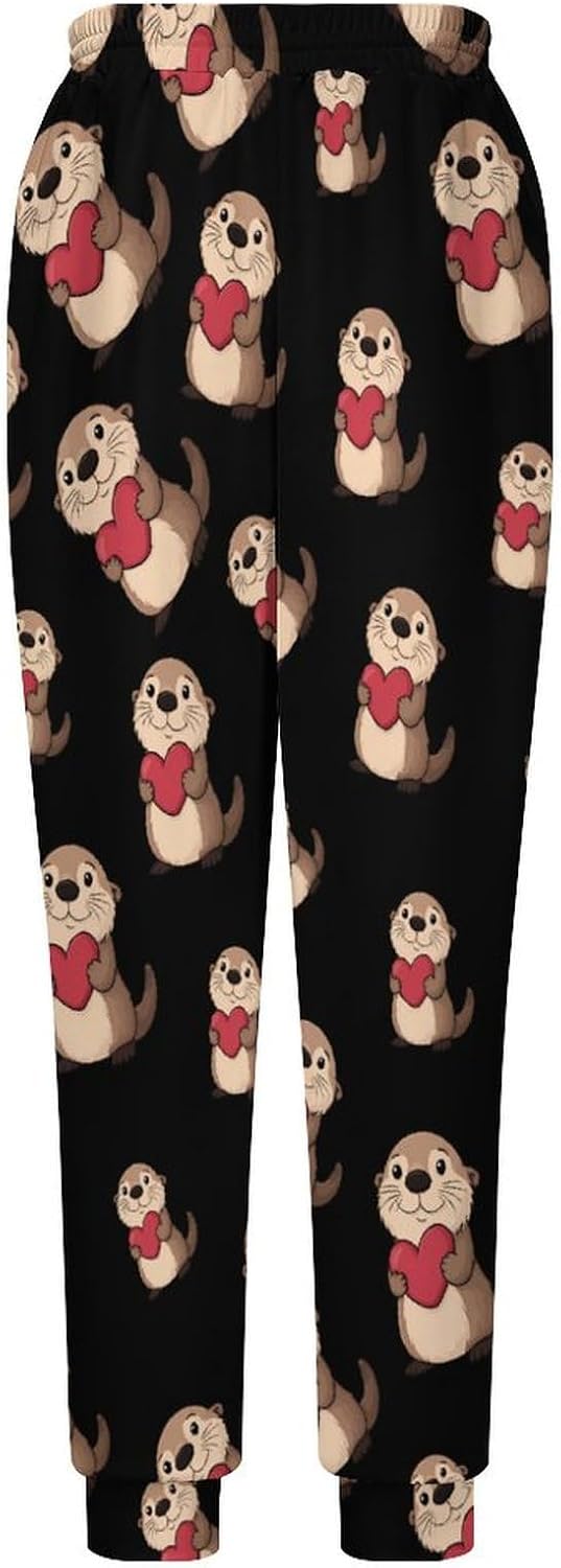 Sea Otter Heart Casual Men's Sweatpants Lounge Pant 4X-Large