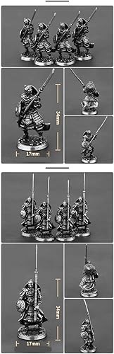 Miniatura 2 de Modelo samurái de aleación, juguete antiguo modelo de mini guerrero, juegos de mesa de estilo japonés y decoración de ajedrez, manual militar,