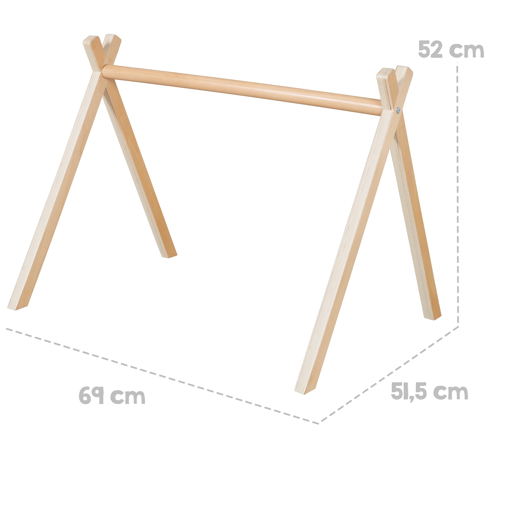 roba Baby-Spielbogen nach Montessori - Baby Gym & Activity Center aus Holz - Spieltrapez ab 3 Monaten zum Anhängen von Spielsets - Natur
