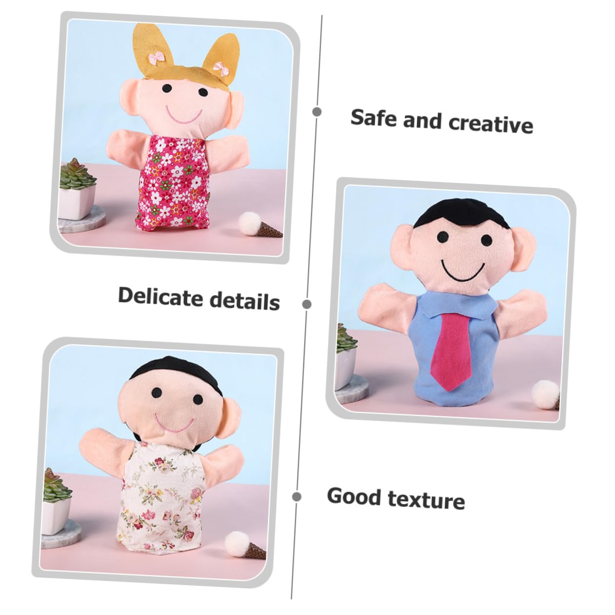 Uonlytech Marionnettes à Main en Peluche Ultra-Douces et Légères Lot de 6 Jouet Interactif Créatif pour Garçon et Filles pour Jeux de Rôle en Extérieur