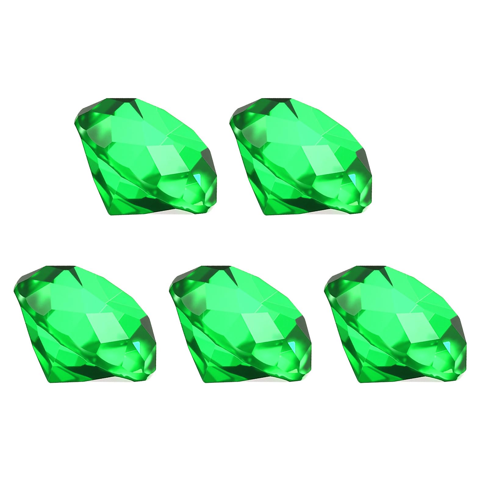 PATIKIL 5 Pcs Diamond Crystal Paperweight, 30mm / 1.18 Inch Crystal Paperweight Paper Weight for Home Office Desktop Table Decor Wedding Party Jewelry Ornaments, Green