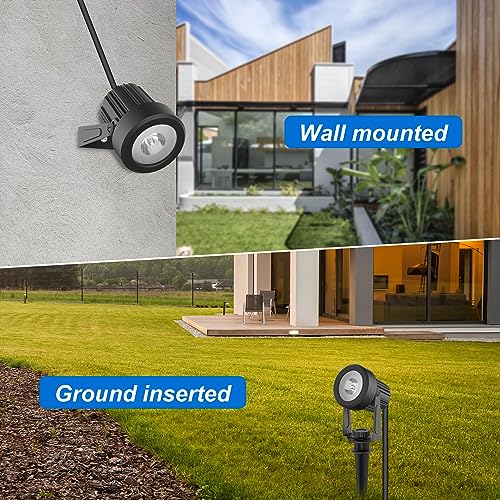 NATPOW Solar Spot Lights Outdoor Garden, Dusk-to-Dawn Warm White Spotlight, Stake Lights Solar Powered - Image 3