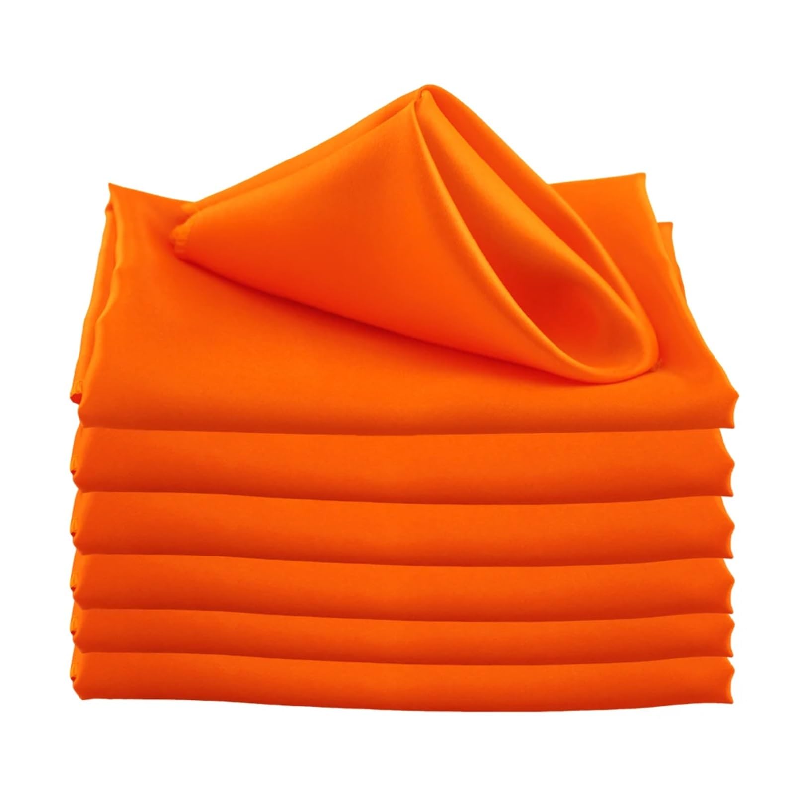 Satin Dinner Napkins 30pcs Satin Square 30cm Napkins Handkerchief Table Dinner Napkin for Wedding Party Decoration Birthday Cloth Tea Towel(Orange)