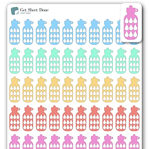 Water Habit Tracker Planne Sticker / 60 Daily Write In Smudge Proof Vinyl Stickers (1/2”H) / Hydrate Tracking Health Wellness Self Care/Essential Productivity Life/Bullet Bujo Journal (One Sheet)