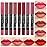 evpct 8Pcs Nude Pink Beige Ruby Rose Red Brown Mauve Matte Lipstick and Lip Crayon Lip Liner Pencil Pen Set for Women labial labiales mate magicos 24 horas originales pintalabios permanente 24 horas