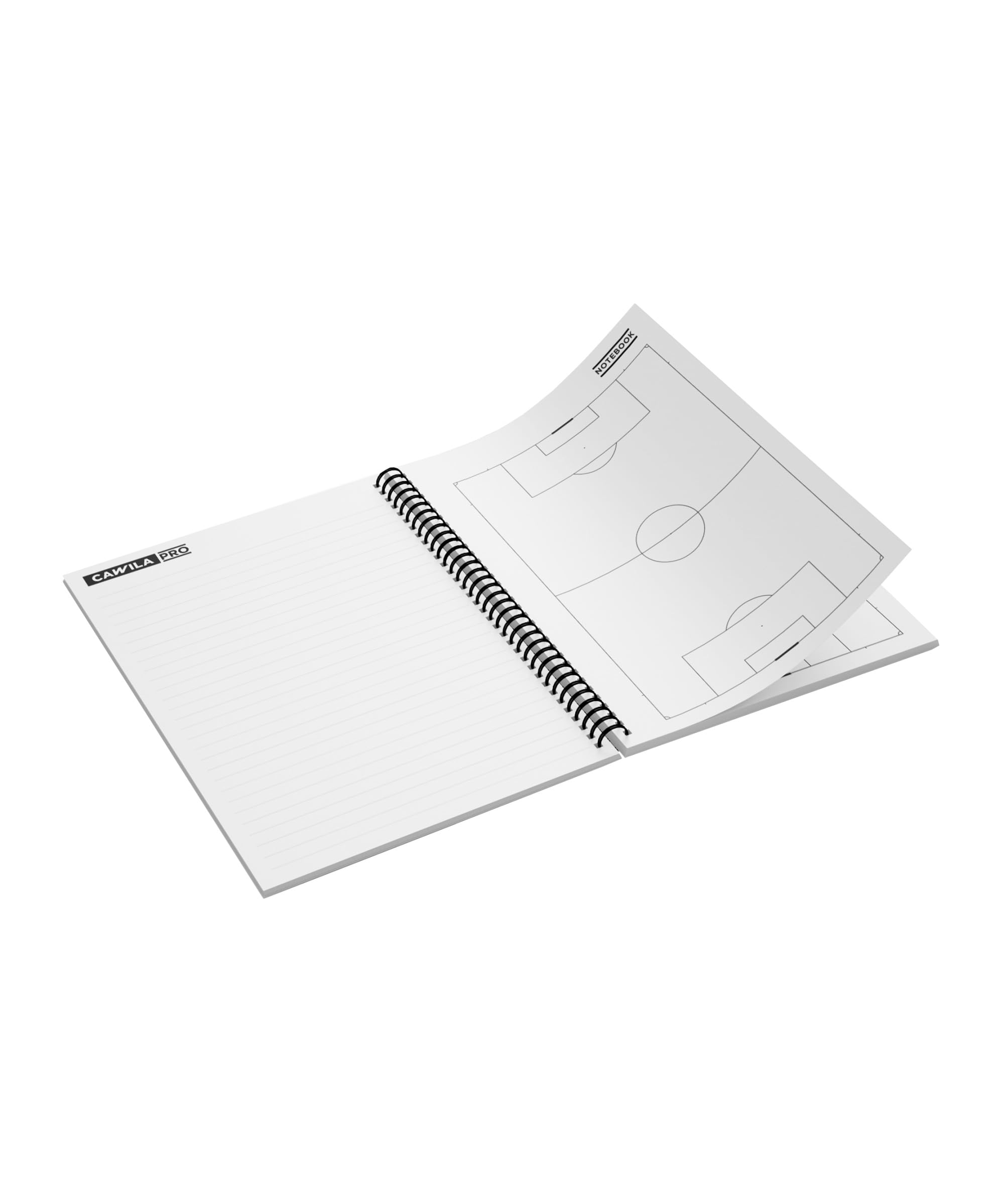 Cawila PRO Notebook, blocco raccoglitore ad anelli, A5, 100 fogli, blocco didattico calcio per allenatori