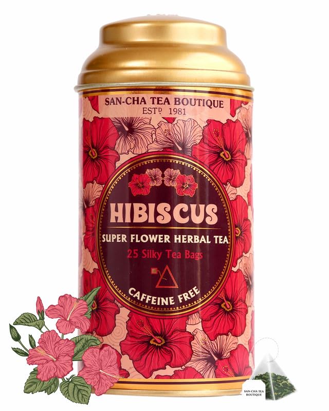 Image of Sancha Tea Boutique, Blossom Tea Combo, 3in1 Caffeine Free Herbal Teas, Butterfly Pea Flower Tea (25 Tea Bags), Chamomile Tea (50g Flowers) & Hibiscus Tea (25 Tea Bags), Herbal Tea Gift