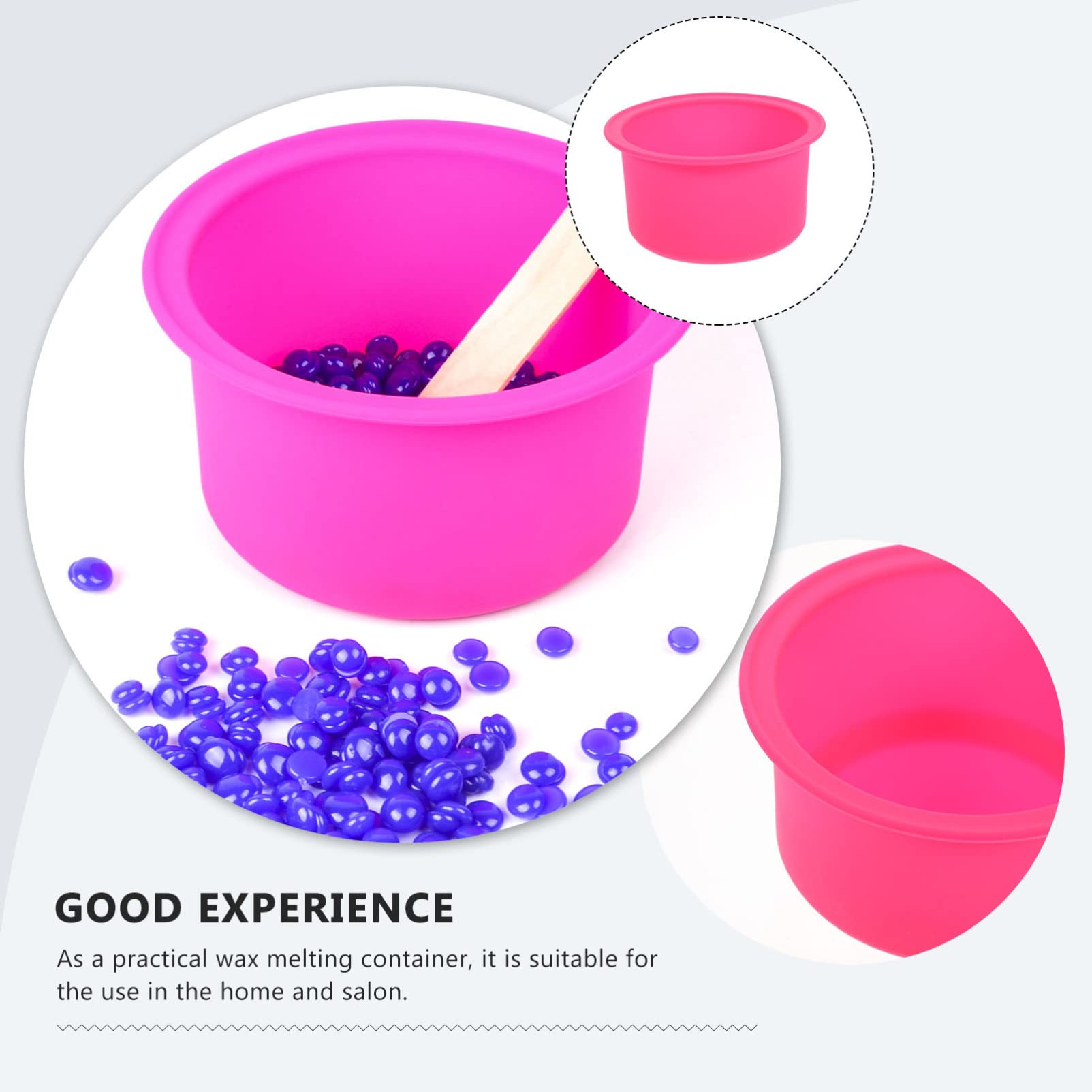 STOBOK 5pezzi Pot Silicone Per Cera Da Depilazione Contenitore Antiaderente e Con Design Sicuro e Pratico Per Cera Fai Da Te Colore Rosa