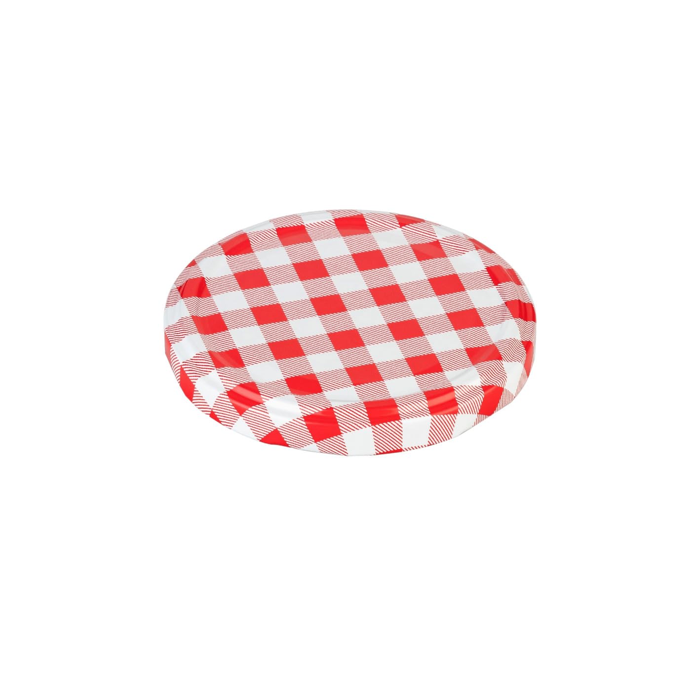 50 Couvercles TO 82 Métal - Motif Carreaux Rouges - Pour Bocaux Conservation - Joint Silicone - WELLGRO