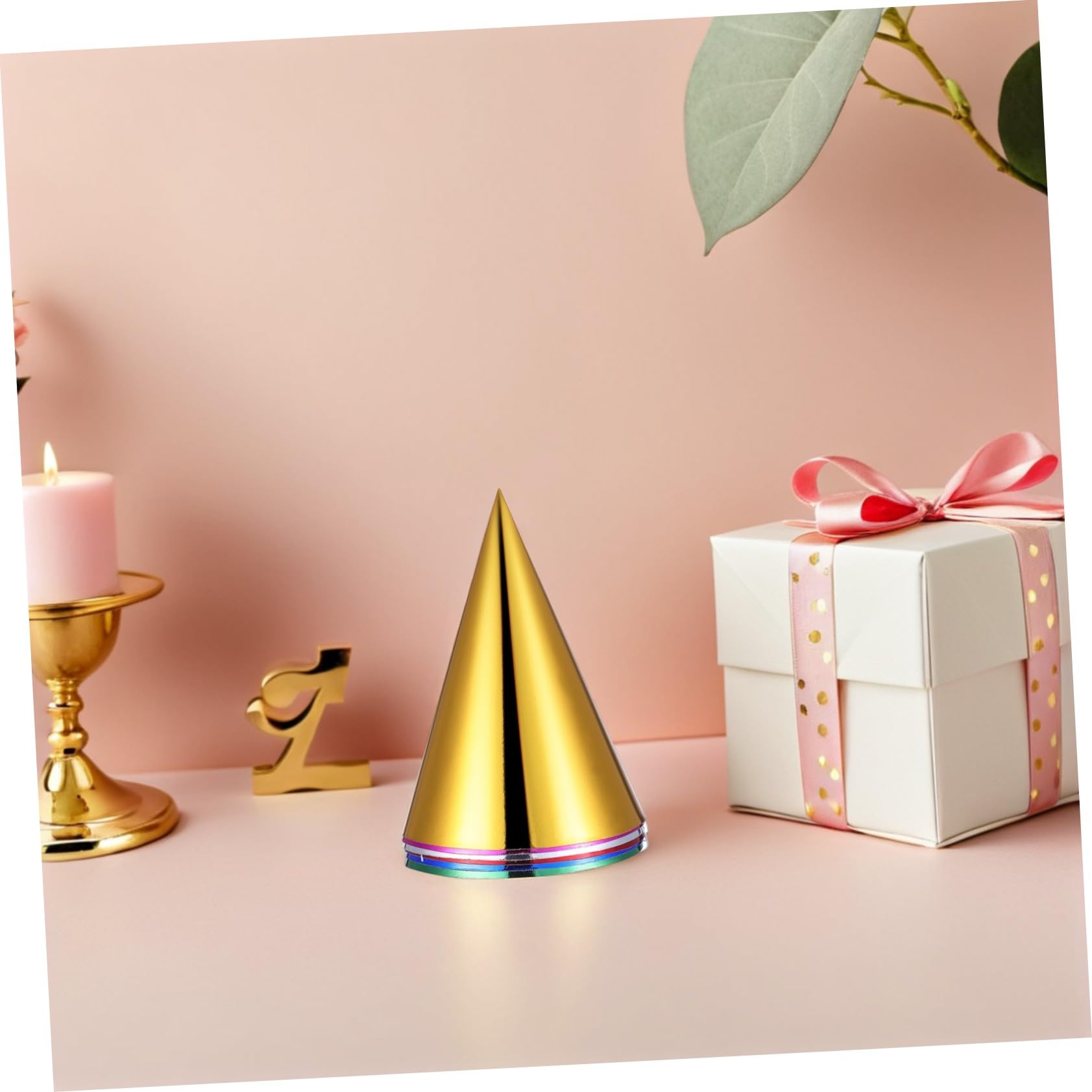 Mikinona 60 Piezas Sombreros de Fiesta Metálicos para Sombreros Cónicos de Papel para Cumpleaños con Diseño Brillante Accesorios para Celebraciones y Fotografía Montaje DIY
