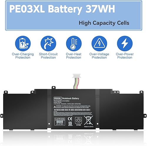 Miniatura 2 de HSTNN-PB6J PE03XL PE03 - Batería de repuesto para laptop compatible con HP Chromebook 11 G3 G4, G4 X2 210 G1Series HSTNN-LB4P HSTNN-PB6J TPN-C109