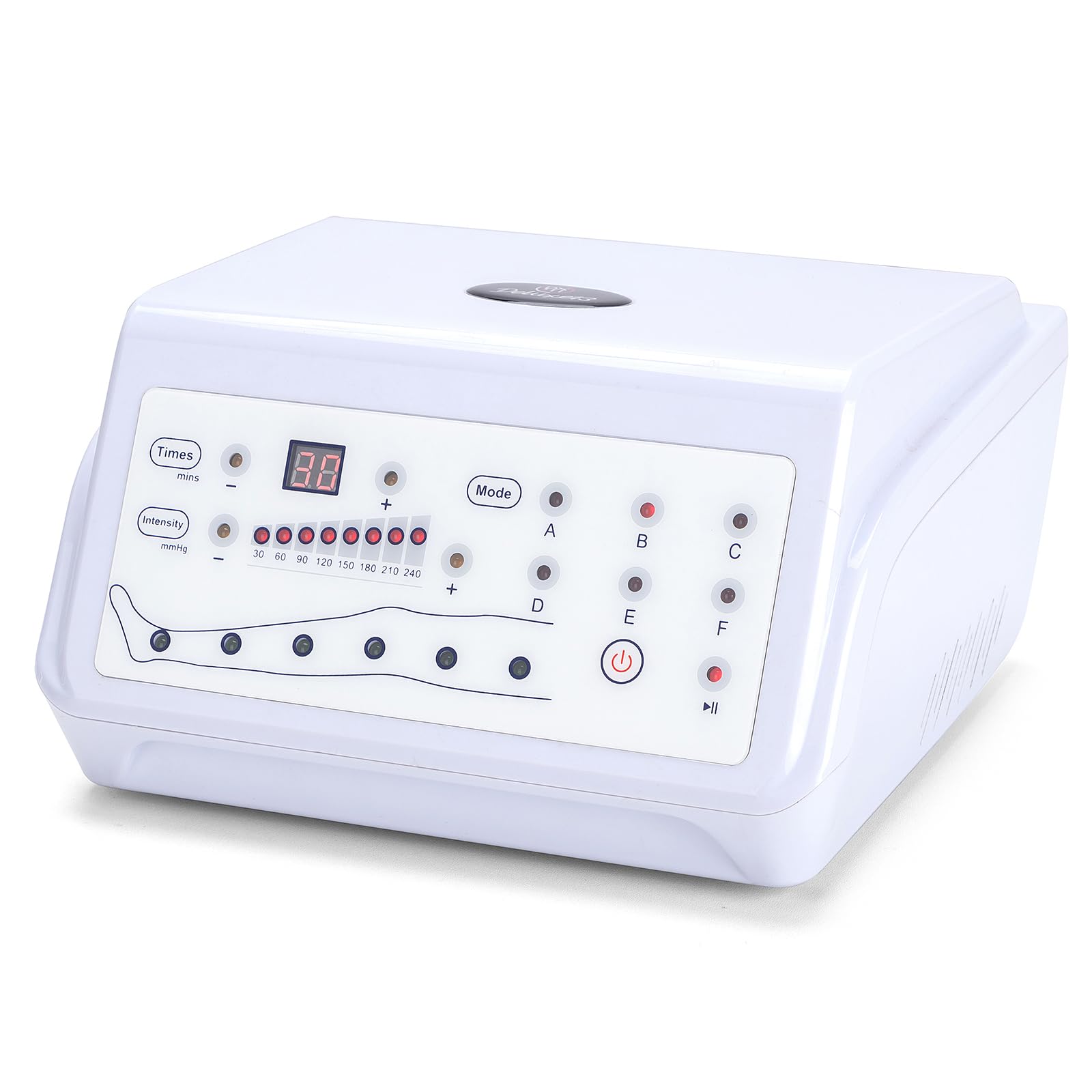 Presoterapia masaje 6 Cámaras - Masajeador Piernas, Brazo y Faja Abdominal, 6 Programas, 8 niveles de Intensidad Ajustable 30-240 mmHg