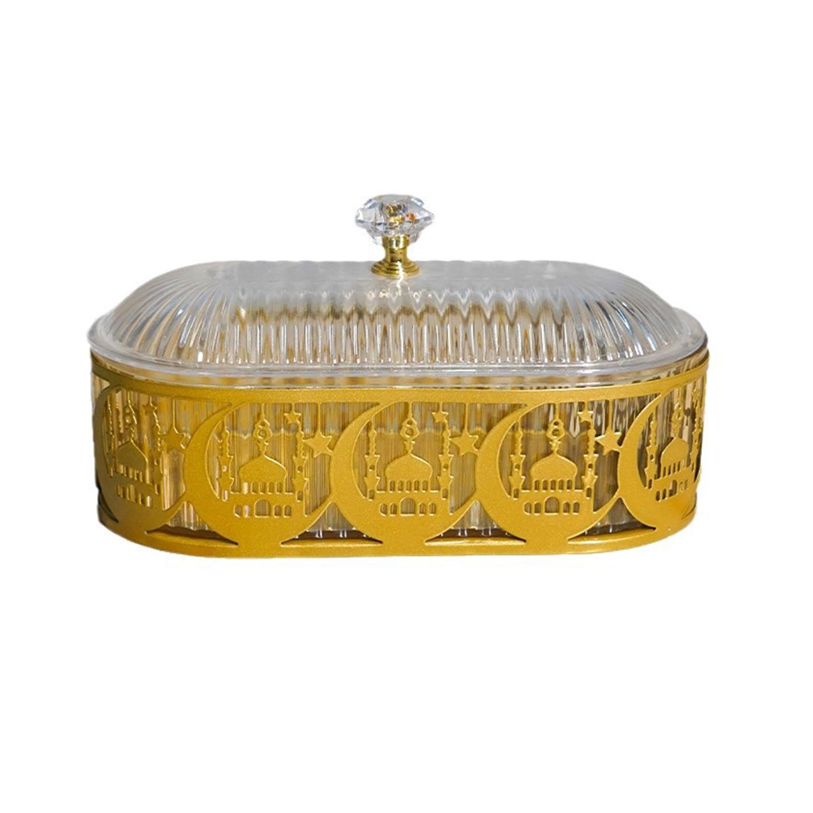 Kalttoy A Middle Eastern Dessert Tray Ramadans Candy Serving Snacks Storage Box Metal Platter For Festival Table Decoration Multifunctional Serving Tray
