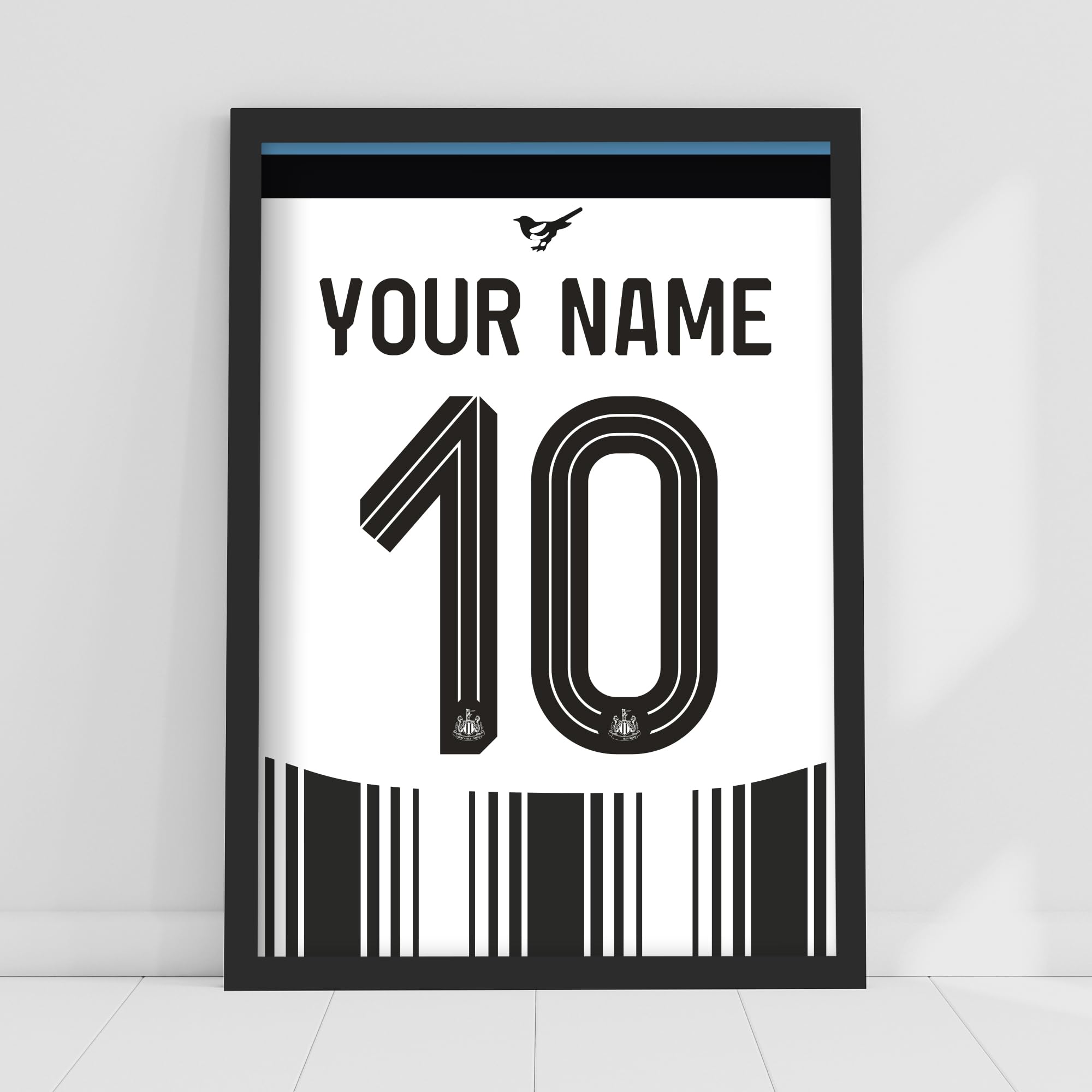 Themed Newcastle United FC Print - 26/27 Personalised Shirt Pattern Poster Football Wall Art (29.7cm x 42cm - A3)
