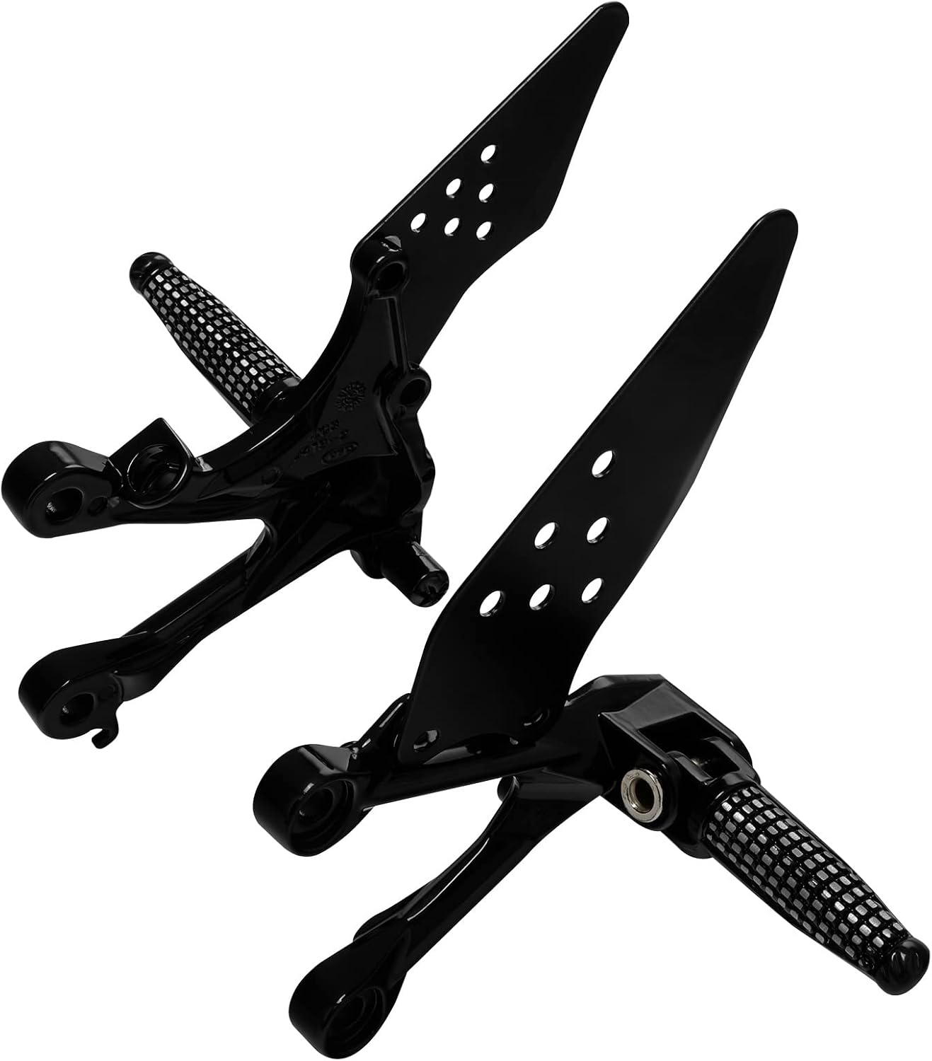 TCMT Black Front Foot Pegs Motorcycle Footpeg Footrest Bracket Set Fits For KAWASAKI NINJA ZX6R ZX-6R 05-08 ZX636 2005 2006 ZX6R ZX636 2005 2006 2007 2008