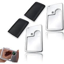 Pocket Magnifier Led Square Credit Card with LED Light Pocket Square Magnifier 3X 6X Lens with Leather Case Magnifying Portable Glasses for Kids Jewelry Science Reading Menu Travel Contracts 2 pcs