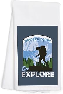 Western Slope, Colorado, Go Explore, Backpacker, (100% Cotton Tea Towel, Decorative Hand Towel, for Kitchen and Home)