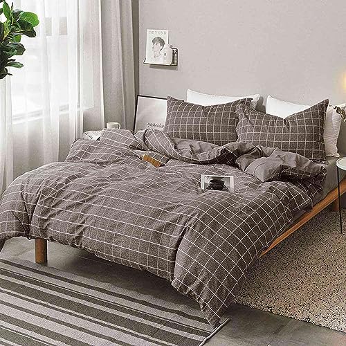 Nanko Grid Duvet Cover Twin Set, 2 Pieces 1200 TC Luxury
