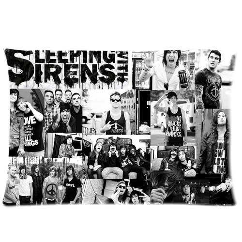 Generic Custom Pillowcase 20*30 Pillow Case Soft Bedding Decoration Black and White Sleeping with Sirens Collage Print