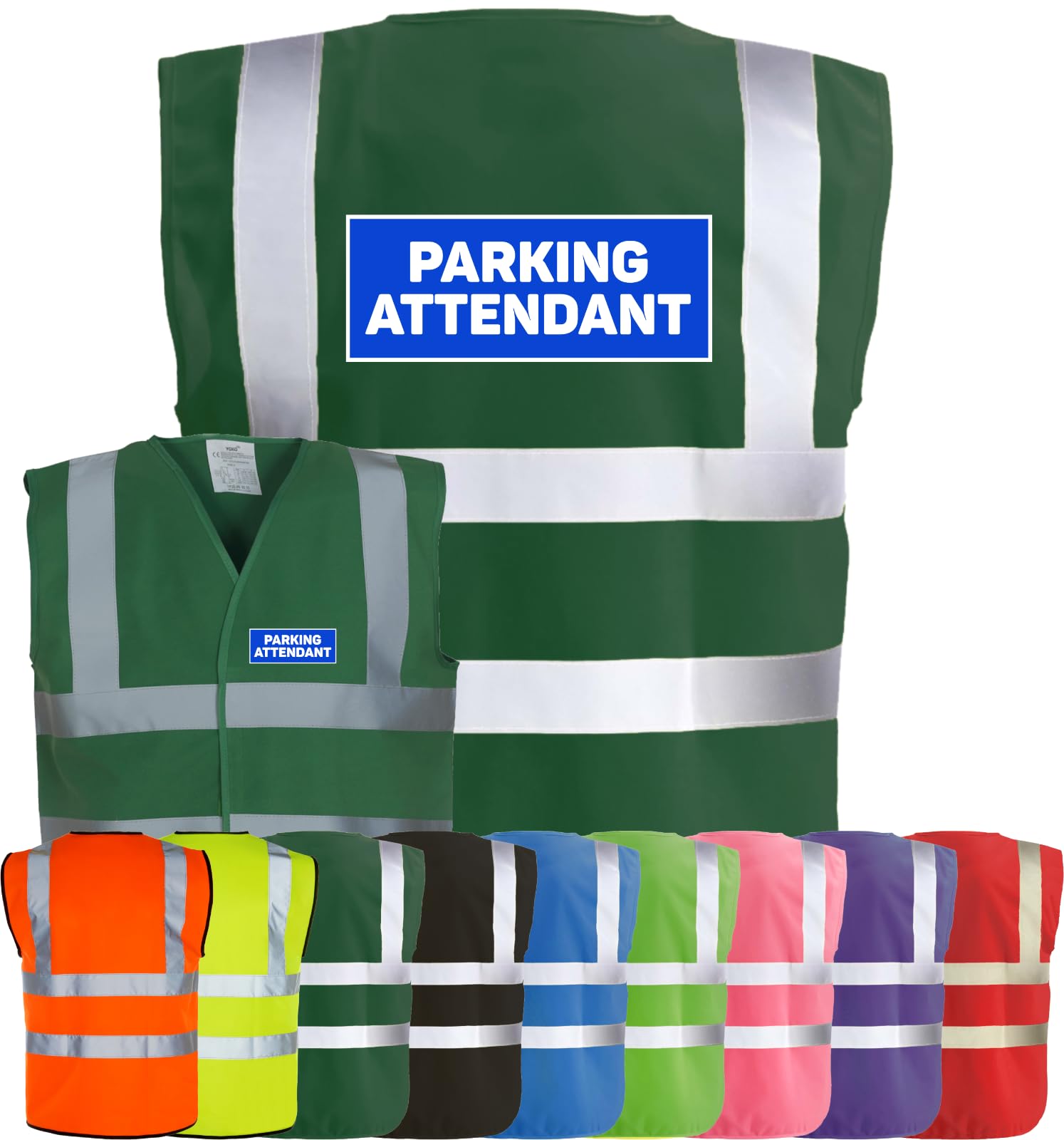 Corporate Togs PARKING ATTENDANT Printed Hi-Vis Vest - High Visibility Safety Waistcoat, Fastening, Health & Safety Compliant Waistcoat | Protective Safety Wear — image 1
