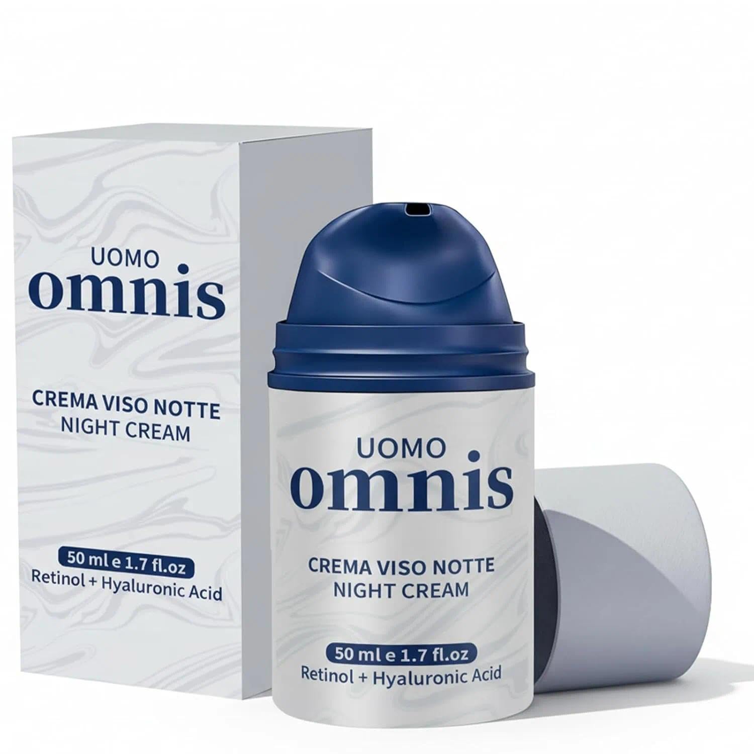 Omnis Uomo Anti-Aging Night Cream - Natural and Organic Anti Wrinkle Face Cream to Reduce Fine Lines and Wrinkles, 1.7 Ounce