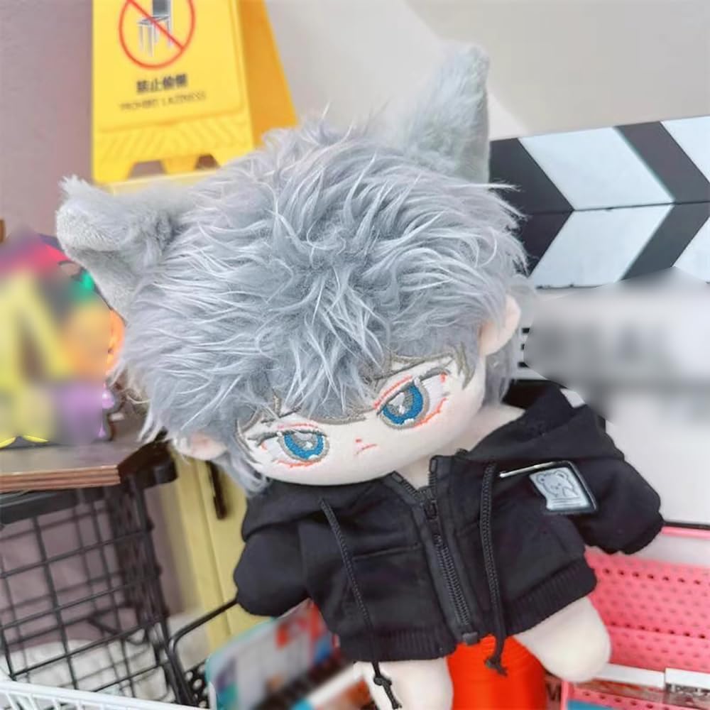niannyyhouse 10cm~15cm 20cm Plush Doll Clothes Hoodie Cardigan Jacket Soft Stuffed Plush Toy Dress Up (Black 20cm)
