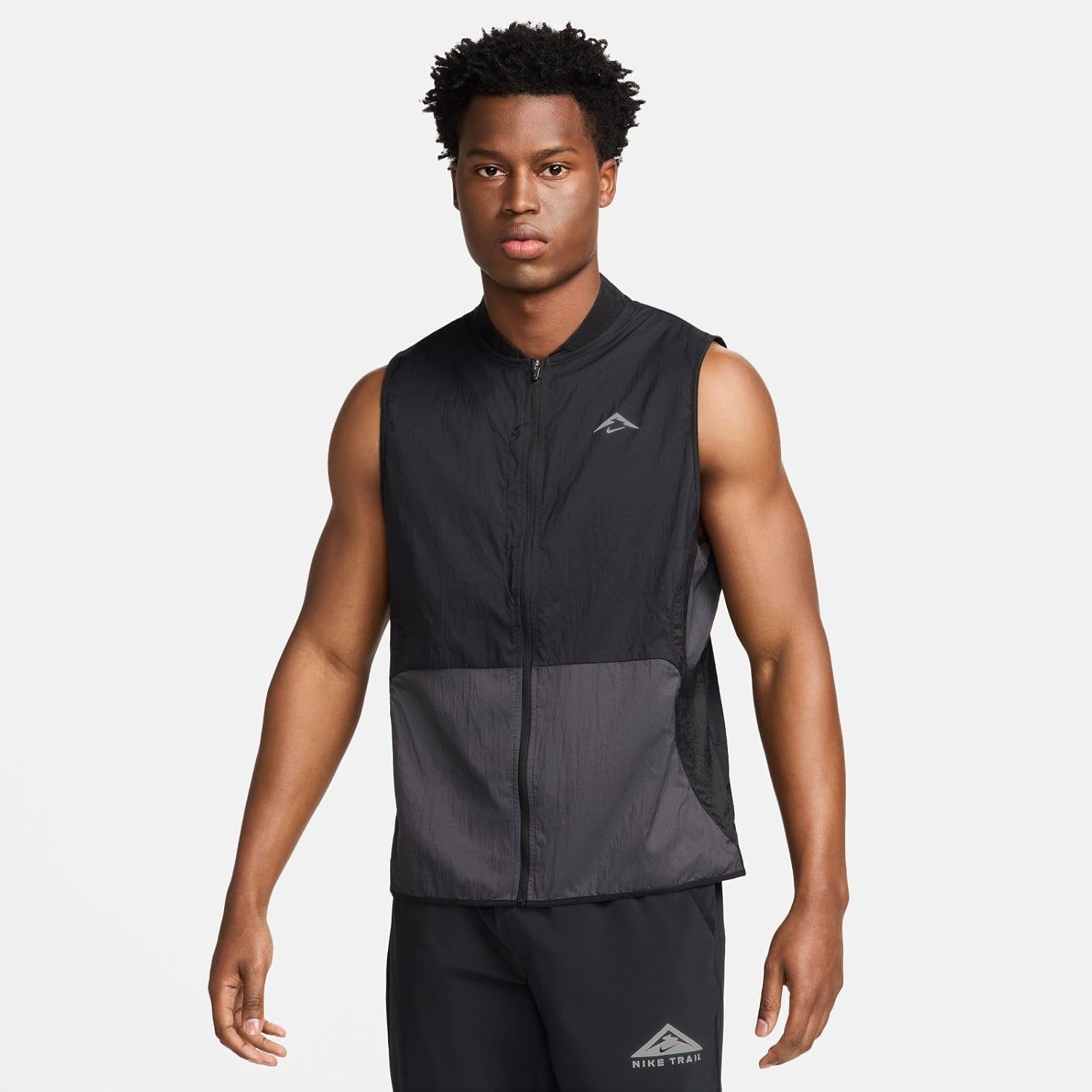 Nike Trail Aireez Men's Running Packable Vest, Black/Anthracite/Summit White, Large