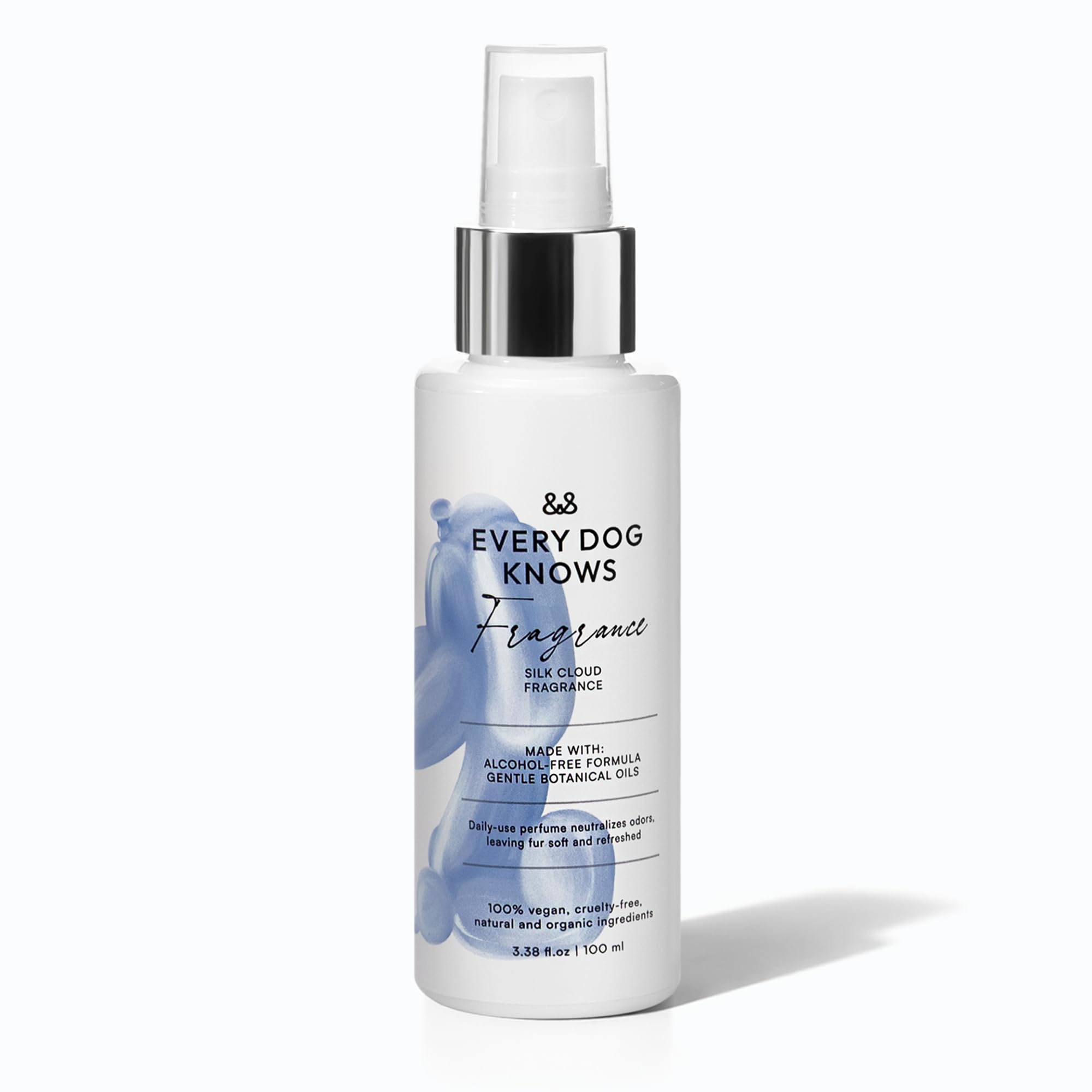 EVERY DOG KNOWS Silk Cloud Fragrance – Dog Perfume Spray & Dog Cologne, Alcohol-Free, Water-Based Odor Neutralizing Pet Perfume for Dogs & Cats | Daily Use | For All Coat Types | 100 ml