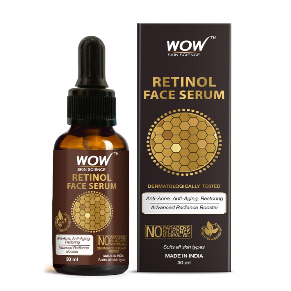 WOW Skin Science Retinol Face Serum – Oil Free – Skin Plumping, Boost Collagen, Anti Acne, Anti Aging, Restoration – No Parabens, Silicones & Mineral Oil, 30 ml WOW Skin Science Retinol Face Serum – Oil Free – Skin Plumping, Boost Collagen, Anti Acne, Anti Aging, Restoration – No Parabens, Silicones & Mineral Oil, 30 ml