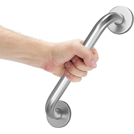 AmazerBath Shower Grab Bars: Enhanced Safety in Bathrooms with 12" Length and Anti-Slip Features