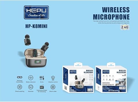 Plentiful s35 MINI Kablosuz Yaka Mikrofonu | 2’li Set | Gürültü Engelleyici | 30 sa pil ömrü l 2.4G | | Şarj Kutulu
