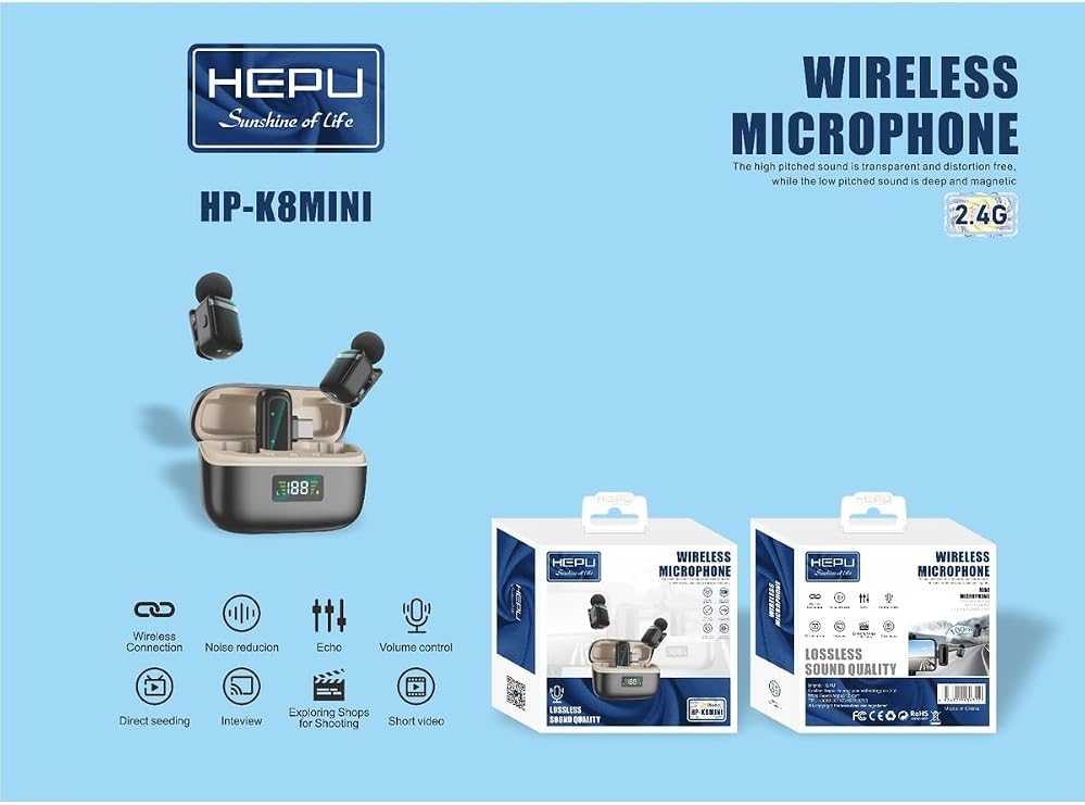 Plentiful s35 MINI Kablosuz Yaka Mikrofonu | 2’li Set | Gürültü Engelleyici | 30 sa pil ömrü l 2.4G | | Şarj Kutulu