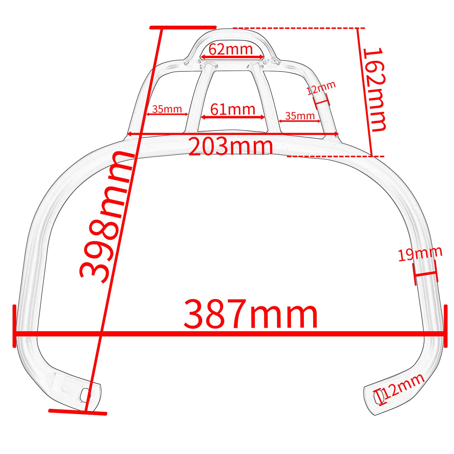 Portapacchi Posteriore per Motocicletta Sportivo Mensola Corrimano Bracciolo Compatibile con P.iaggio Vespa GTS300 GTS250 GTV300 GTS 300 250 GTV 300 2008-2022 Staffa Portapacchi (Nero)