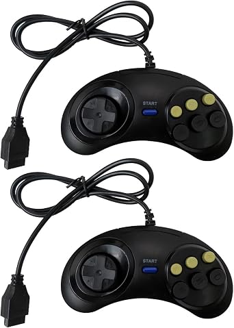 INGQI 2x Black Button Controller Made from ABS Plastic Fit for Sega Genesis 5.51 x 2.36 x 0.83 /14 x 6 x 2.1 cm L x W x H