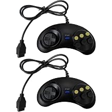 INGQI 2x Black Button Controller Made from ABS Plastic Fit for Sega Genesis 5.51 x 2.36 x 0.83 /14 x 6 x 2.1 cm L x W x H