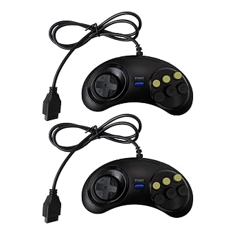 INGQI 2x Black Button Controller Made from ABS Plastic Fit for Sega Genesis 5.51 x 2.36 x 0.83 /14 x 6 x 2.1 cm L x W x H