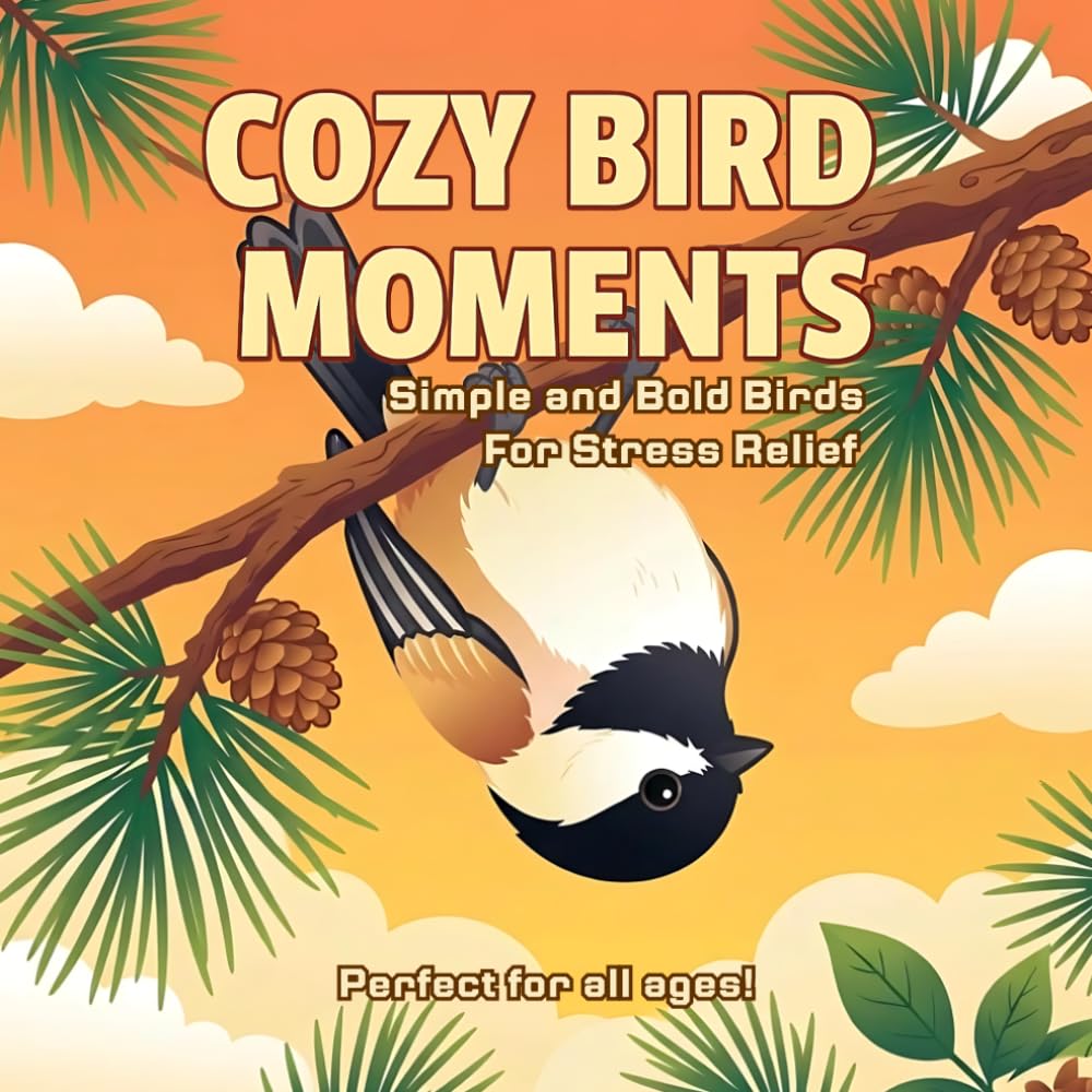 Cozy Bird Moments: 50 Simple and Bold Birds For Stress Relief Coloring Book (Relaxing and Stress Relief for All Ages)50 Simple and Bold Birds For ... (Relaxing and Stress Relief for All Ages)