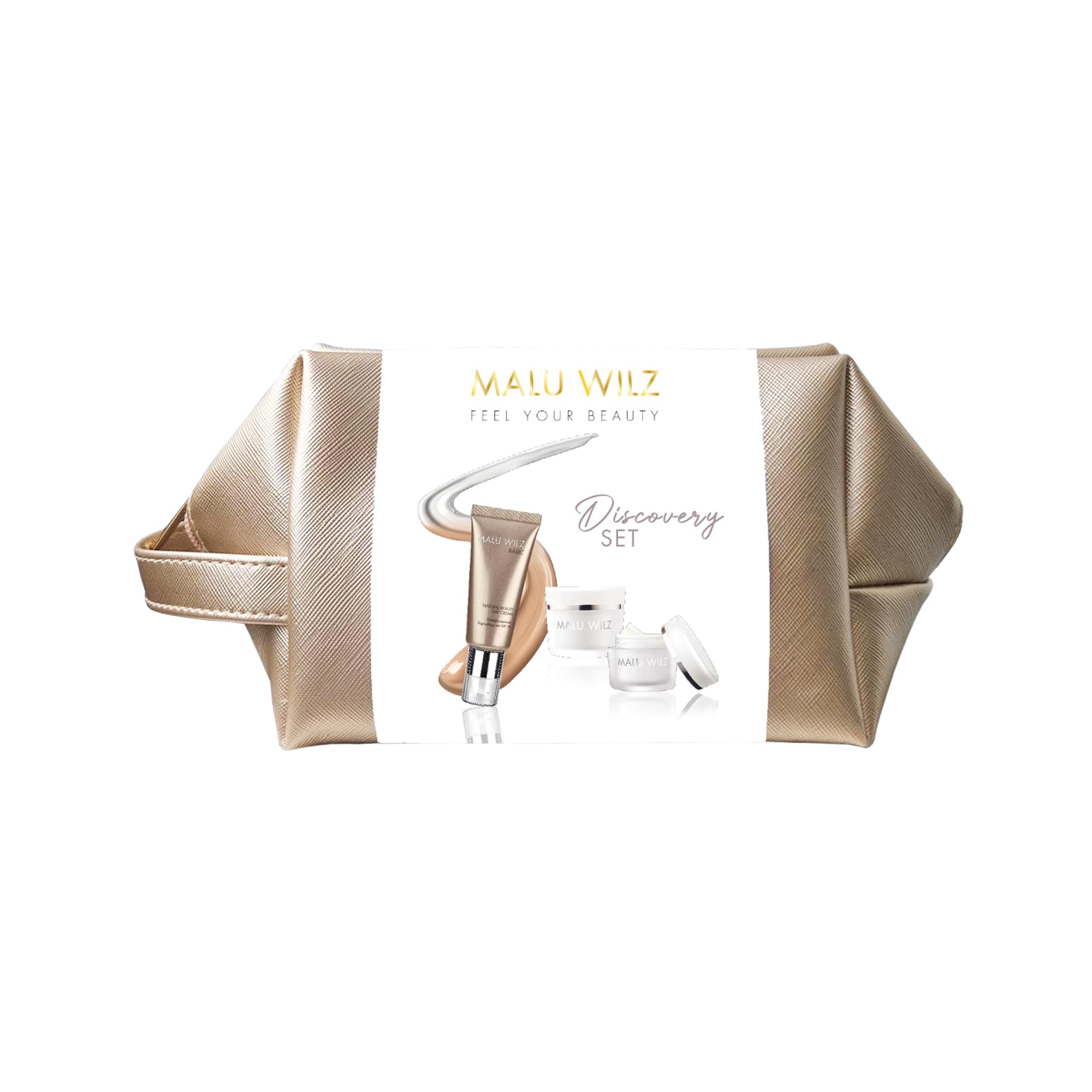 Malu Wilz Discovery Pflegeset - Beauty Set mit Q10 Energizer, Eye Control Cream und Natural Beauty Day Cream, Hochwirksame Gesichtspflege mit Anti Aging Effekt