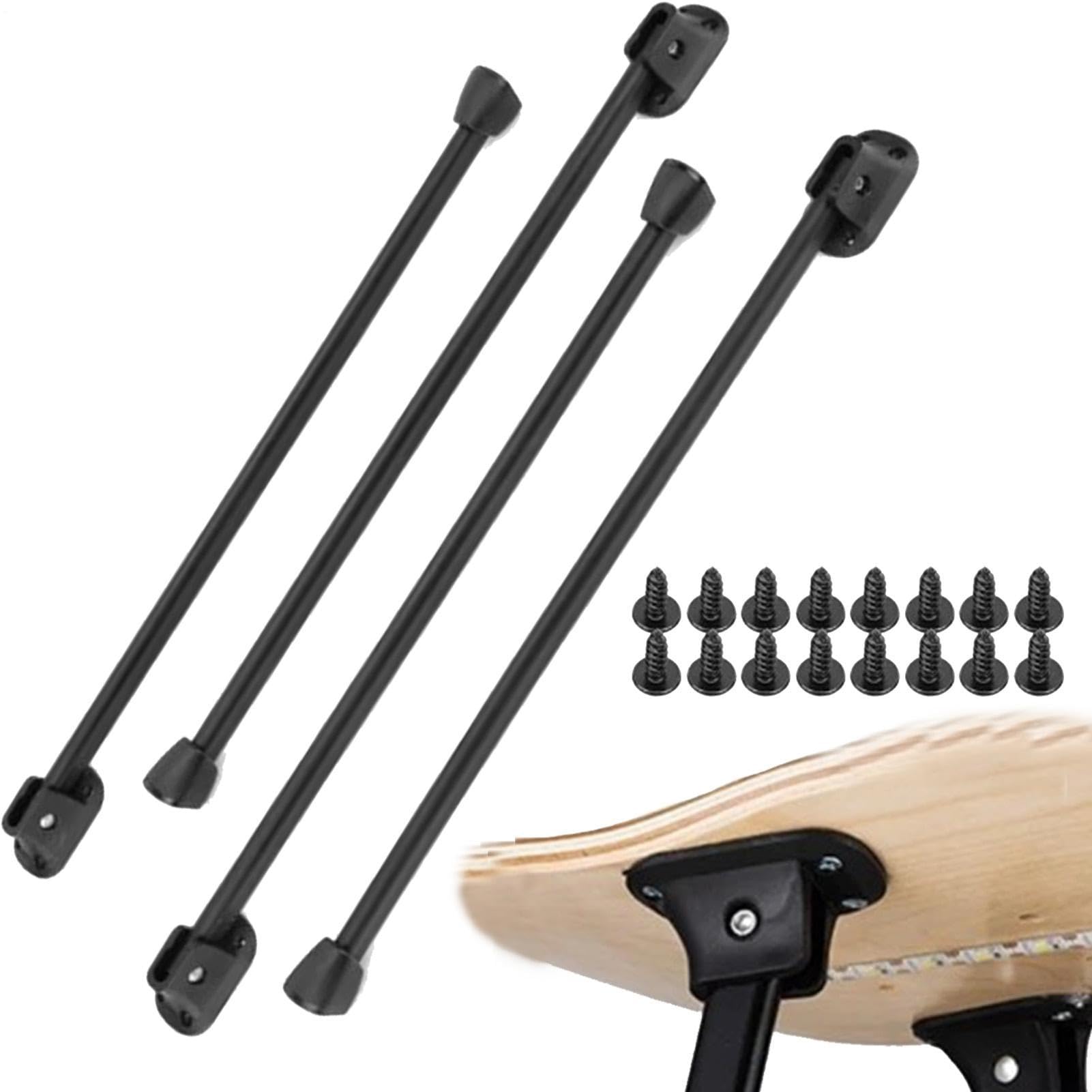 Patas de mesa plegables de metal negro con tornillos para mesa de café