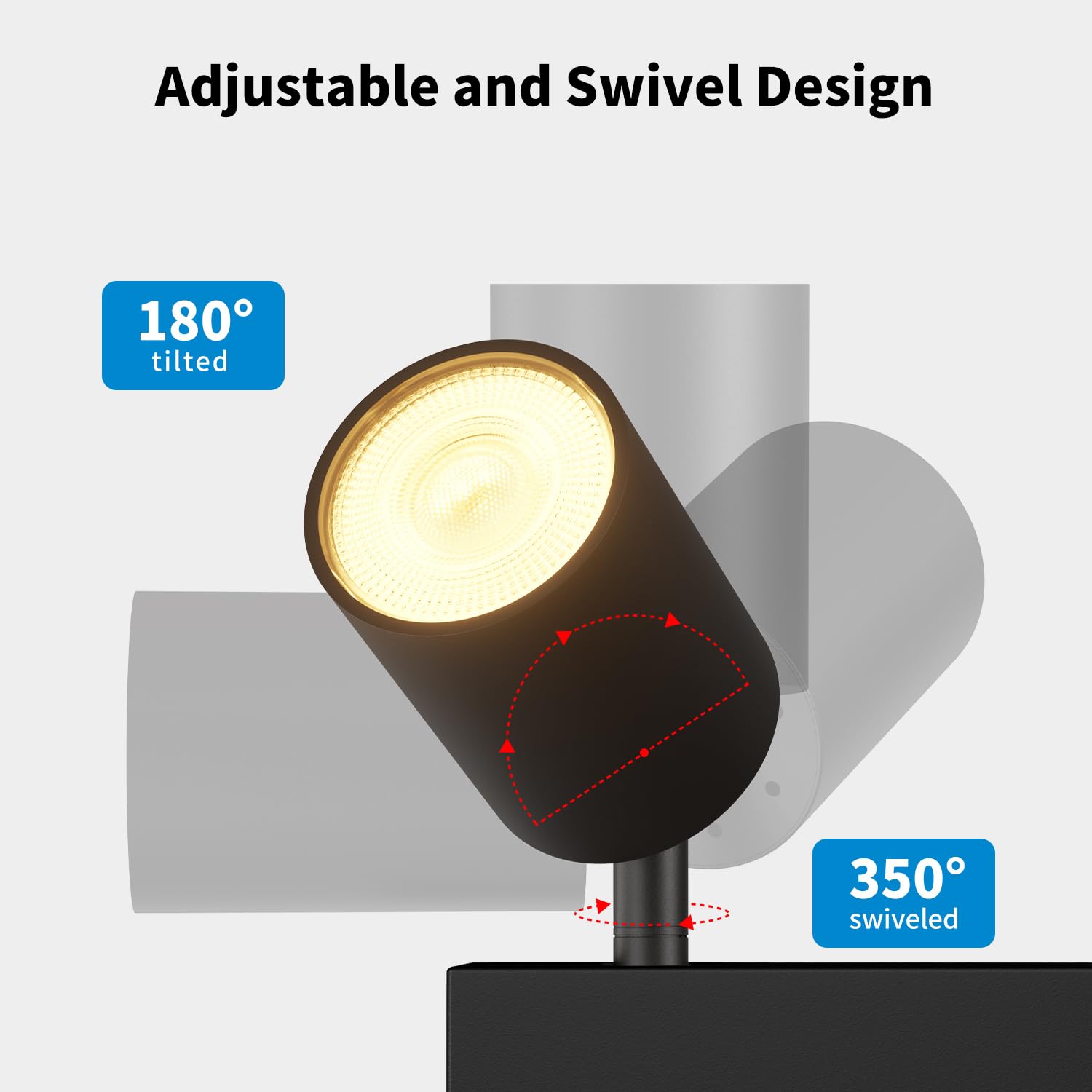 LVWIT Kitchen Lights Ceiling,GU10 Light Fitting,Adjustable 4 Way Ceiling Spotlight Fitting,LED Black Ceiling Light,Square Ceiling Spotlight,Ceiling Light Fitting Bracket (Bulb Not Included) - Image 2